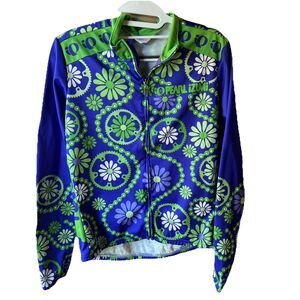 PEARL iZUMi vintage ‘99 long sleeve purple and green cycling jacket Daisy Chain